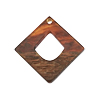 Holzelement mit Kunstharz, Anhänger Viereck ~20mm