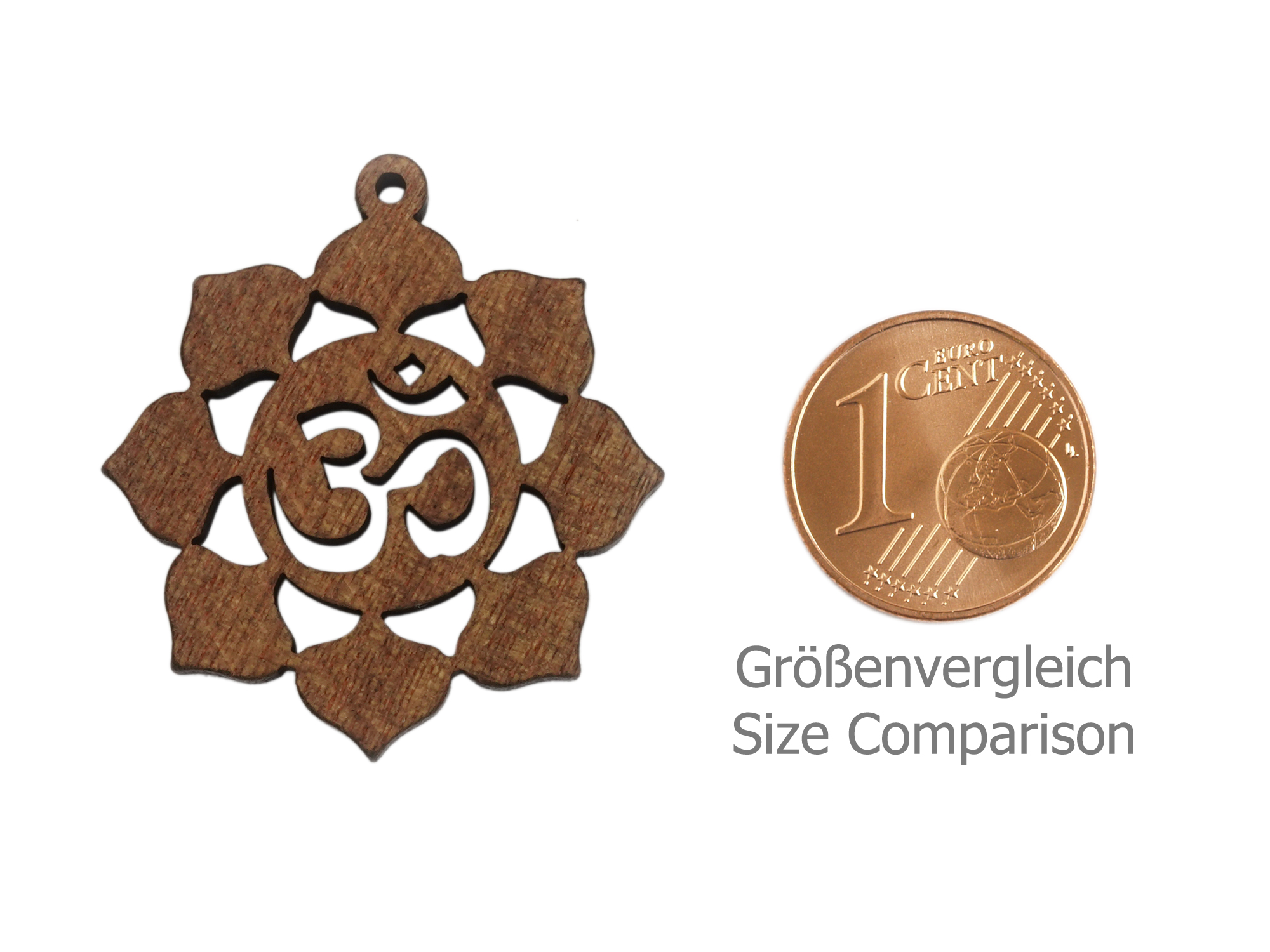 OM Symbol Holzanhänger aus aus Nussholz für Holzohrringe - G