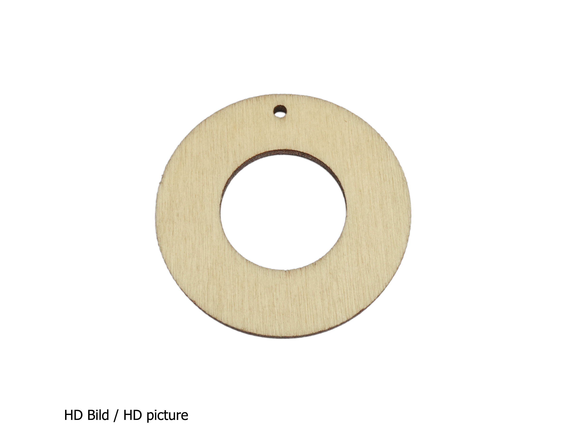 donutförmiger Anhänger aus leichtem Birkenholz - HD Bild