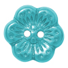 1 Dose (10 Stk.) Knöpfe, Blume 13mm, türkis
