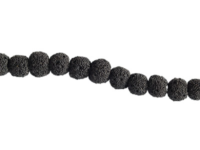 schwarze Lava Perlen Imitate aus Keramik