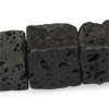 1 Strang (~42cm) echter schwarzer Lava Perlen, Würfel 8mm