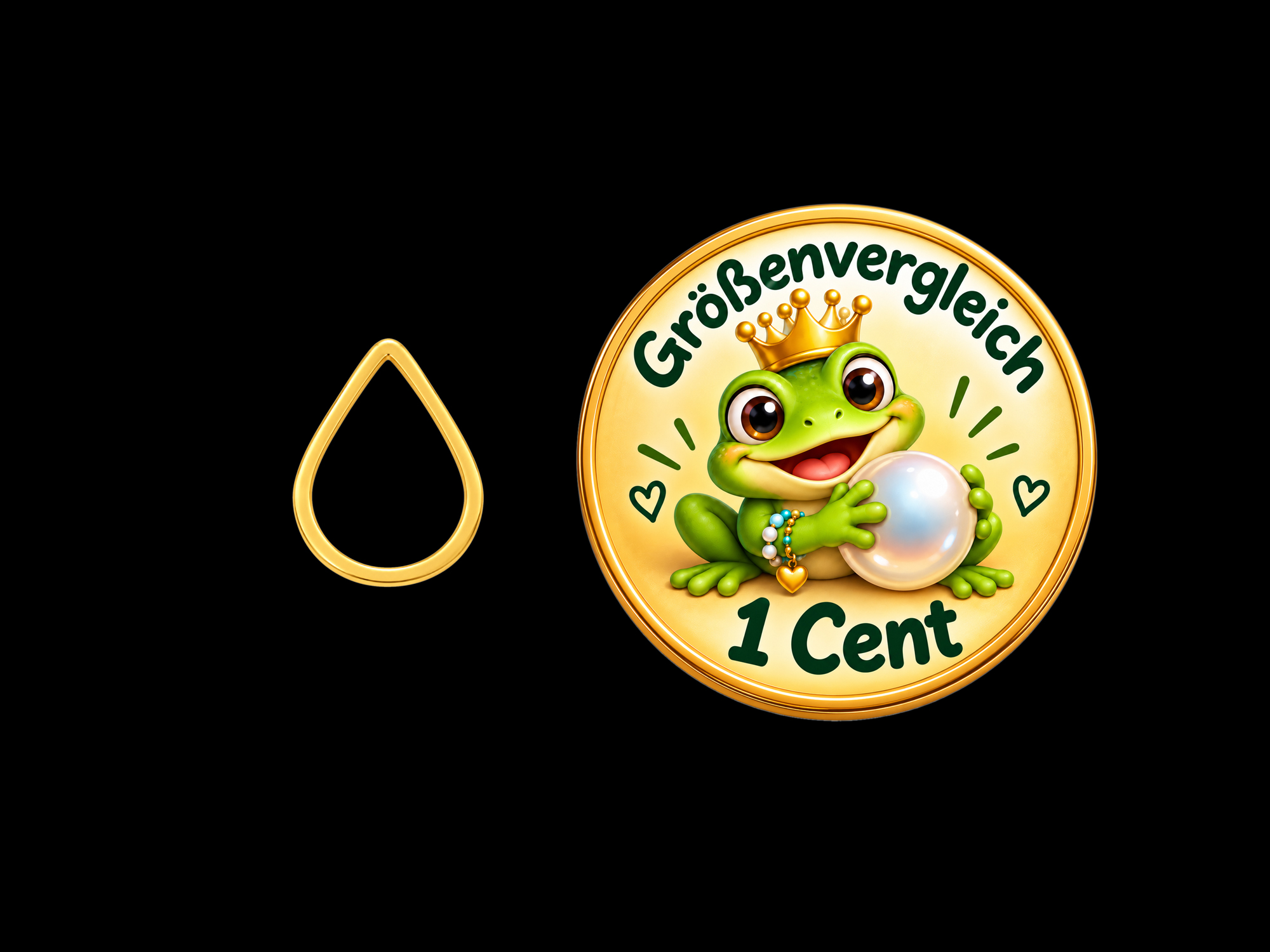 goldene tropfenförmige Rahmen Basisrahmen 10x7mm - Größenver