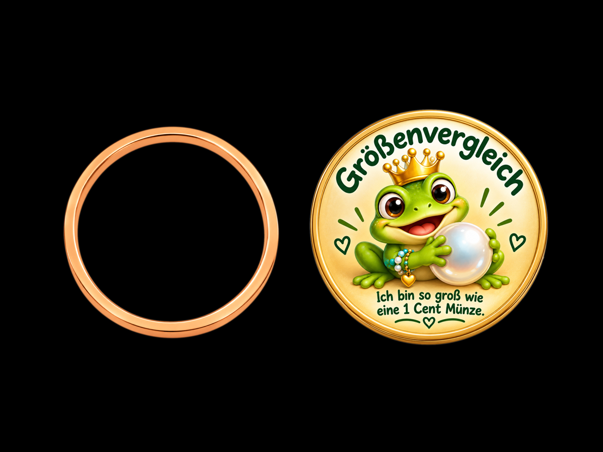 rosegold ringförmige Rahmen Basisrahmen 14mm - Größenverglei