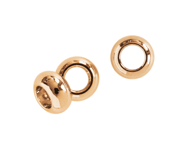 runde Metallperlen mit großem Loch Rosegold