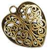 2 Stk. Metallanhänger Herz 27x31mm antik messing
