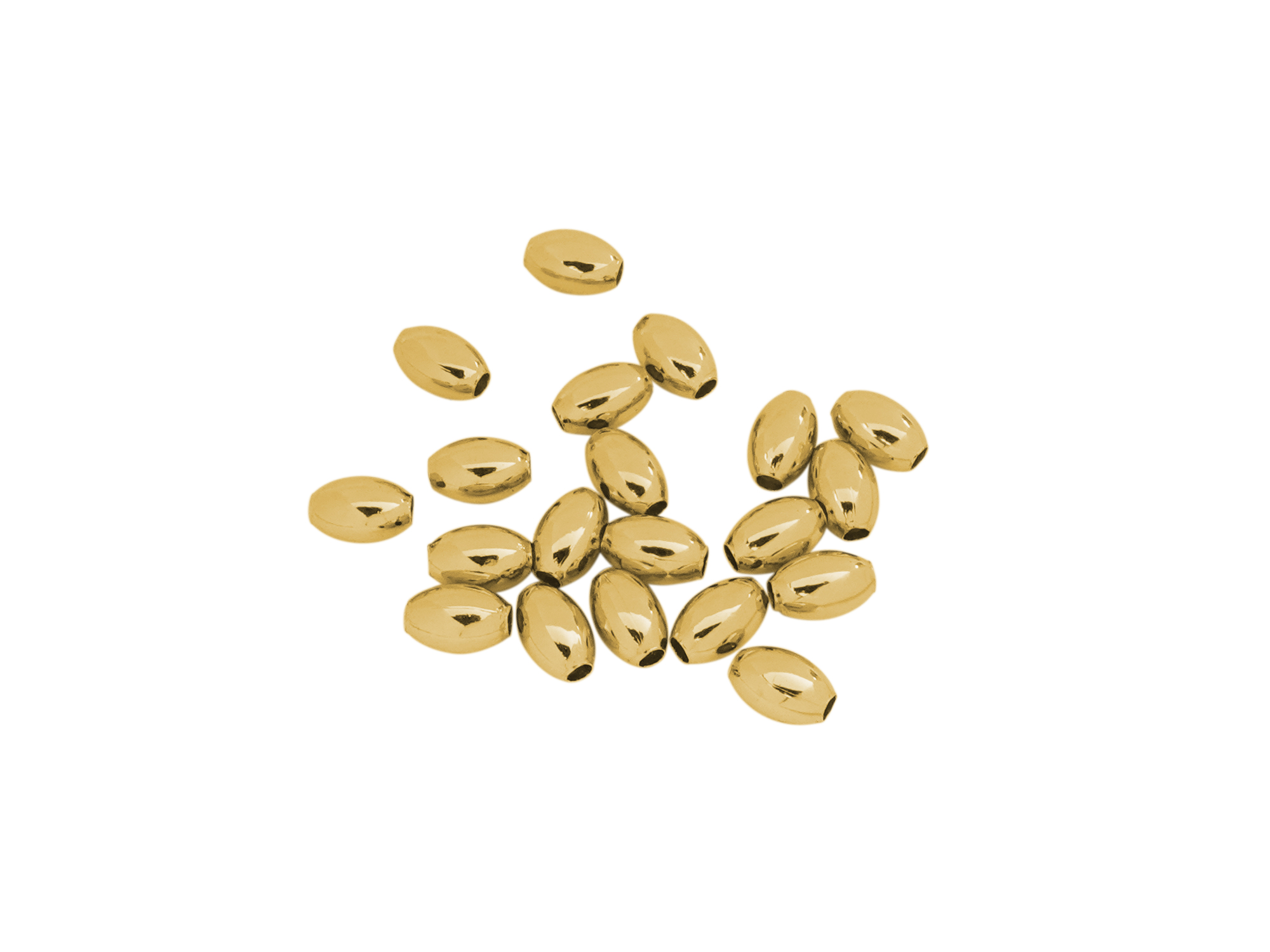 goldene olivenförmige Metallzwischenteile 4x6mm zum Schmuckm