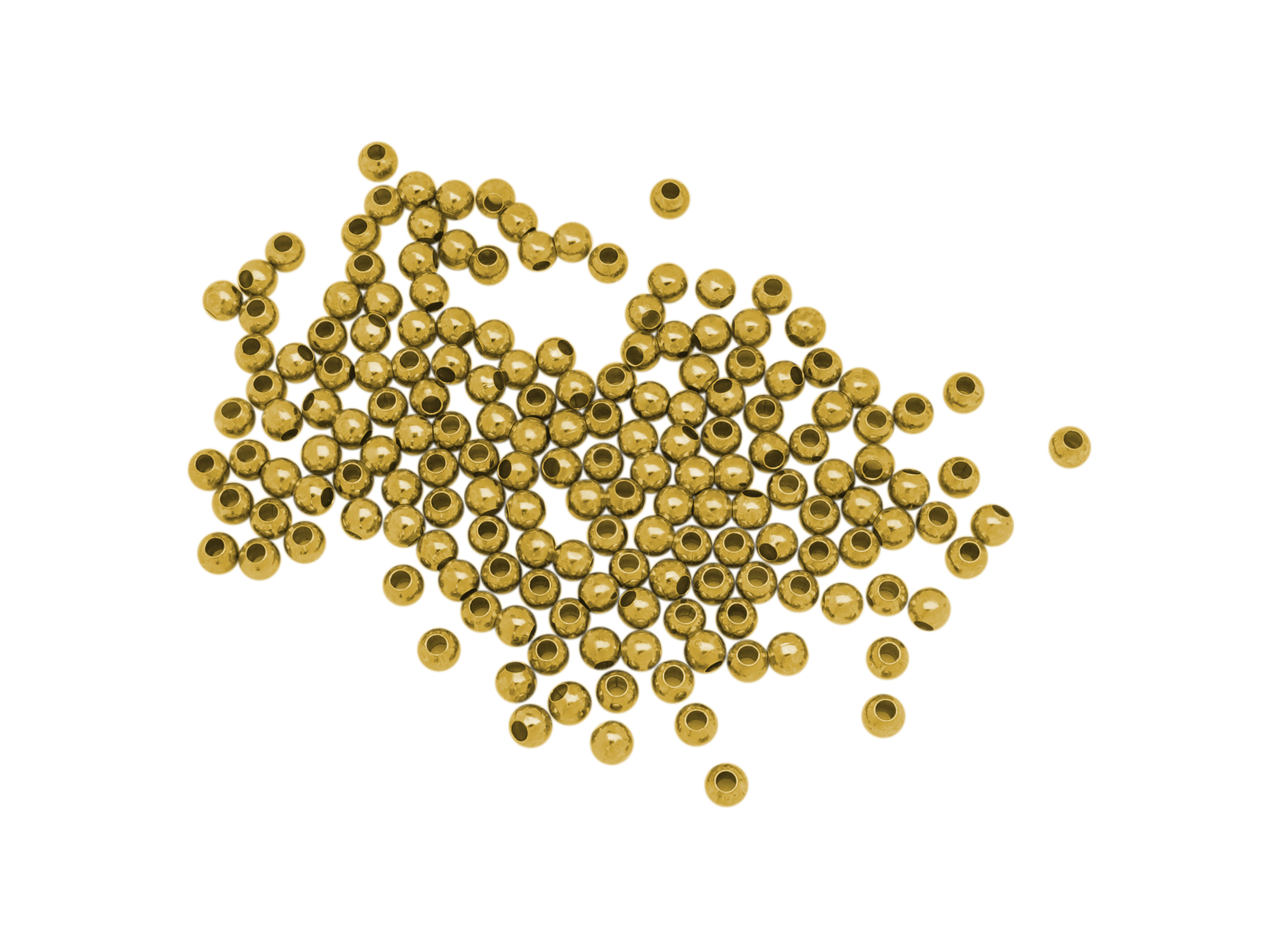 runde goldene Metallperlen, Metallzwischenteile 3mm zum Schm
