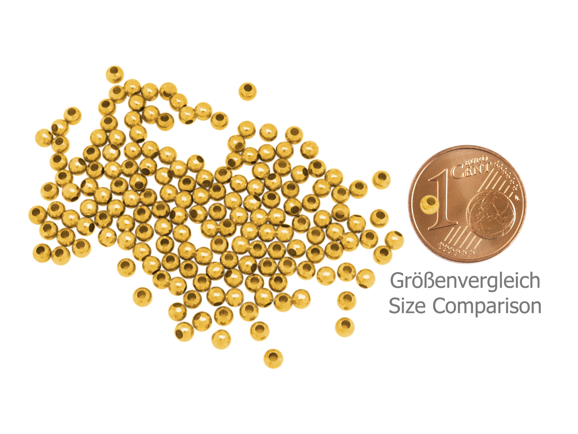 kleine runde goldene Metallperlen 3mm, Metallzwischenteile -