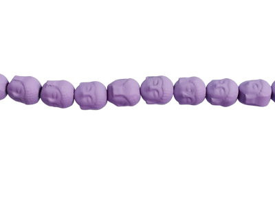 Buddha Perlen aus Hämatit, violett gefärbt