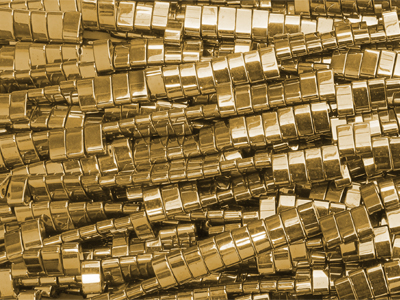 goldene Half-TILA Perlen aus Hämatit