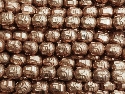 kupferfarbige Buddha Perlen aus Hämatit