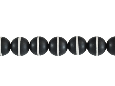 runde 12mm Achat Steinperlen schwarz weiß matt