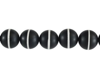 runde 14mm Achat Steinperlen schwarz weiß matt