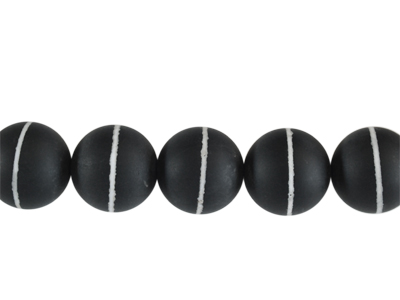 runde 16mm Achat Steinperlen schwarz weiß matt