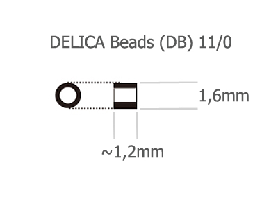 allgemeine Größen- und Formdarstellung von Delica 11/0 Perle