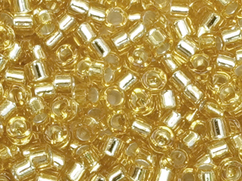 Miyuki Delica Perlen Größe 15/0 Farbe: DBS42 Gold - Nahaufna