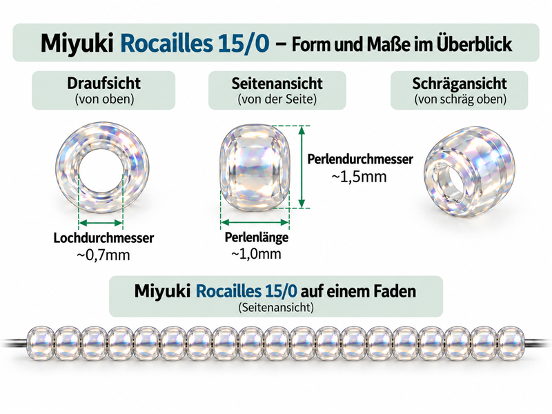 allgemeine Darstellung und Größenangaben von Miyuki Rocaille