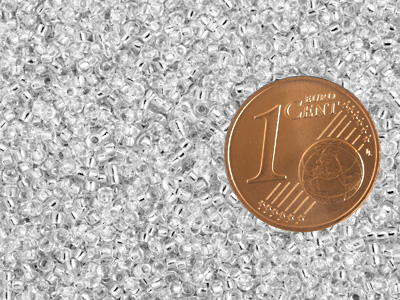 silberne Miyuki Rocailles Saatperlen Größe 15/0 Farbe 1