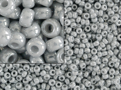 graue Miyuki Rocailles Saatperlen Größe 11/0 (2mm) Farbe 443