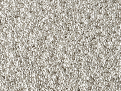 silberne Miyuki Rocailles Saatperlen Größe 11/0 (2mm) Farbe 