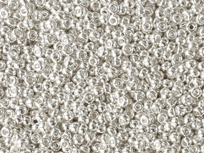 silberne Miyuki Rocailles Saatperlen Größe 11/0 (2mm) Farbe 