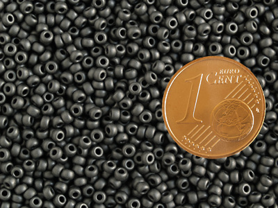 schwarze matte Miyuki Rocailles Saatperlen Größe 11/0 (2mm) 