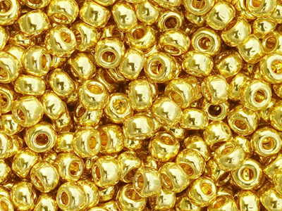goldene Miyuki Rocailles Saatperlen Größe 8/0 (3mm) Farbe: 1
