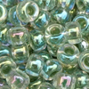 10g. Miyuki Rocailles Perlen 11/0 (2mm) Farbe 277 Kristall mit Farbeinzug und Regenbogeneffekt