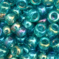 10g. Miyuki Rocailles Perlen 15/0 (~1,5mm) Farbe 2458 - Blue Zircon Rainbow