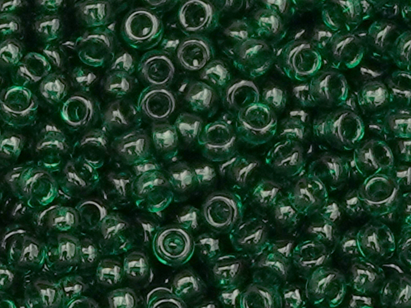 dunkelgrüne Miyuki Rocailles Saatperlen 15/0 Farbe 156 - Nah