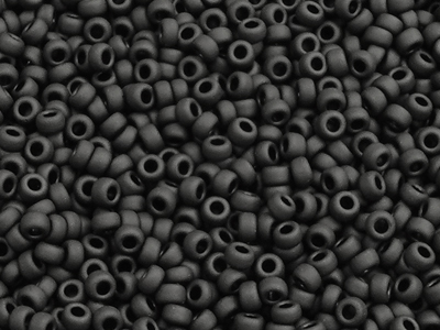 schwarze matte Miyuki Rocailles Saatperlen Größe 15/0 Farbe