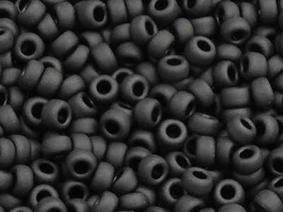 schwarze matte Miyuki Rocailles Saatperlen Größe 15/0 Farbe