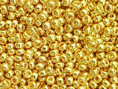 goldene Miyuki Rocailles Saatperlen Größe 11/0 (2mm) Farbe 1