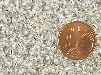 Miyuki Rocailles Saatperlen Größe 8/0 (3mm) Farbe: 1 Kristal