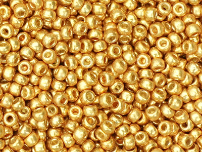 goldene Miyuki Rocailles Saatperlen Größe 8/0 (3mm) Farbe: 4