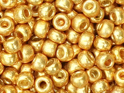 goldene Miyuki Rocailles Saatperlen Größe 8/0 (3mm) Farbe: 4