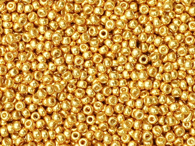 goldene Miyuki Rocailles Saatperlen Größe 11/0 (2mm) Farbe D