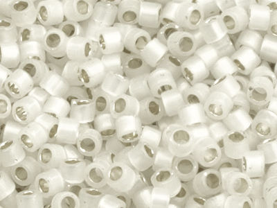 weiße MIYUKI Delica Perlen Größe 11/0 Farbe DB221 White Opal