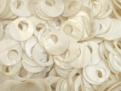 flache 30mm Muschelscheibe für Ohrringe