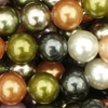 1 Strang (~40cm) echter gefärbter Muschelkernperlen rund ~6,1mm - Farben Mix