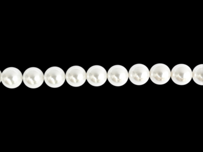 echte, weiße Muschelkernperlen 6mm