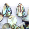 1 Strang (40 Stk.) echter Abalone Muschelperlen, flache Tropfen ~10x7x3mm