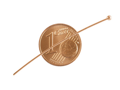 rosegold Nietenstifte mit Größenvergleich