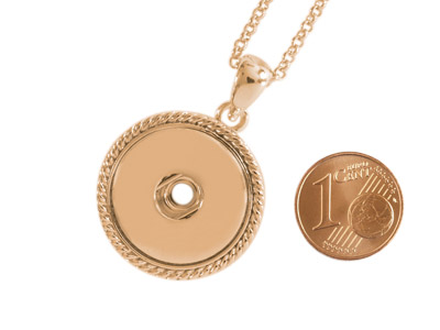 Chunk Halskette rosegold mit Größenvergleich