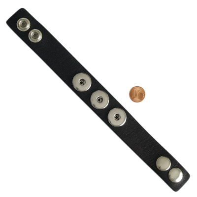 Lederarmband für Wechselknpöfe mit Größenvergleich