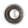 1 Stk. Mini Chunk Knopf mit Perle kupferfarbig