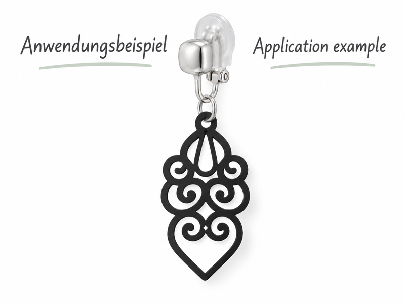 silberne Ohrclips Rohlinge zum Schmuckmachen - Anwendungsbei