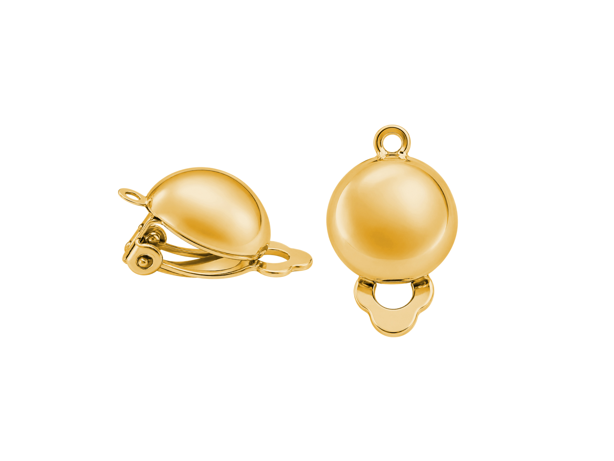 goldene, gewölbte Ohrclips Rohlinge 12mm zum Schmuckmachen