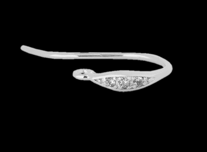 schöne silberne mit Strasssteinen verzierte Ohrhaken zum Schmuck machen DIY